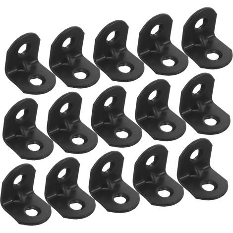 Unomor Lot de 100 équerres noires pour étagères en bois (1/5)