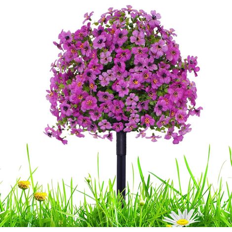 2 Boules De Buisson Artificiel Violet 58,4 Cm Résistant Uv Pour Jardin Porche Et Décoration Extérieure