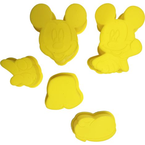 5 Petits moules souples Mickey MODELE JAUNE (1/2)