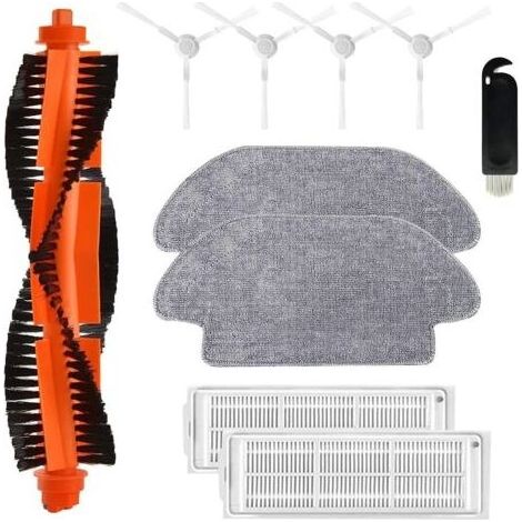 PA 10 pièces Accessoires pour Aspirateurs Robots, Brosses de Nettoyage à Poussière Aspirateur, Kit D'accessoires de Rechange pour Robot Nettoyeur Compatible avec Xiaomi Robot (1/4)