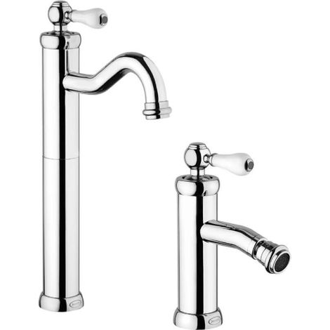 Coppia rubinetti per lavabo alto e bidet serie Tosca Jacuzzi Rubinetteria per piletta click clack (1/5)