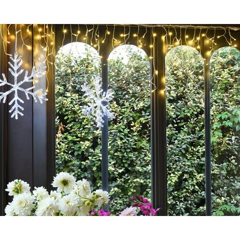 Guirlande stalactite de Noël LED blanc chaud 8 m extérieur connectable (1/3)