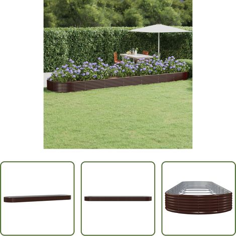 Pflanzkübel - Hochbeet Verzinkter Stahl 600x140x36 cm Braun (1/5)