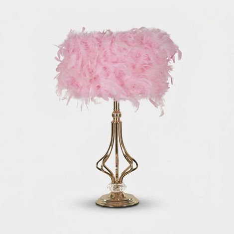 Lámpara de mesa con pantalla decorativa Tarty - Rosa (1/5)