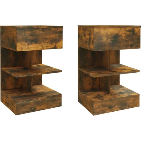 Maison Exclusive - Nachttische 2 Stk. Räuchereiche 40x35x65 cm Ho