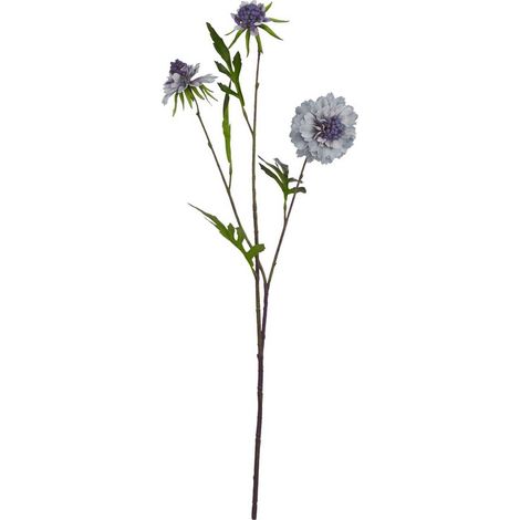 Scabious - Artificial Flower (Single Stem) - Plastic - L17 x W21 x H65 cm - Pale Blue