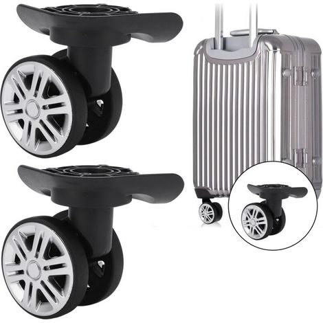 Roulette de valise silencieuse A19 – Paire de roues à double rangée – Diamètre 6 cm – Matériaux PP et PET – Installation facile avec vis (1/5)