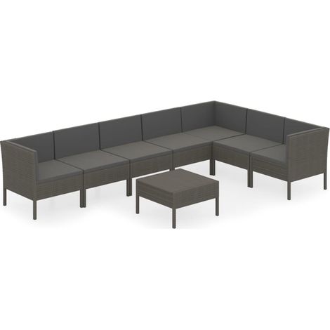 Maison Exclusive - 8-tlg. Garten-Lounge-Set mit Auflagen Poly Rat