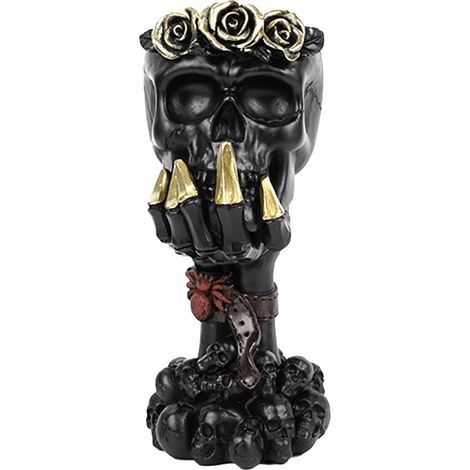 Petit vase en forme de crâne Ne pas écouter, ne pas lire, ne pas parler avec main de squelette – Décoration pour Halloween, maison et jardin (1/5)