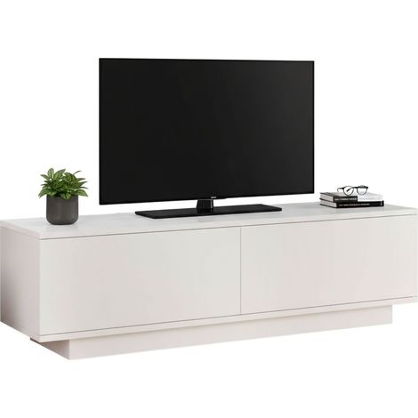 TV-Schrank Kenneth: Ein Regal, 2 Türen, 2 Fächer, 140x36x38 cm, Weiß