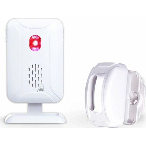 Green Mobility-New Villa Driveway Garage Wireless Infrared Waterproof + Radar Sensor Doorbell Long Distance Doorbell Alert White (AA battery powered, without battery) (1/5)