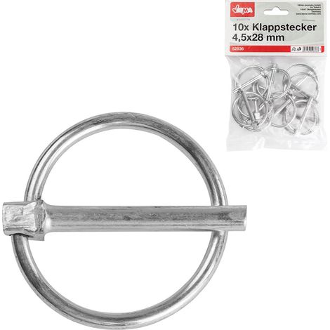 10x Klappstecker Federstecker 4,5 x 28 mm Klappstift Klappsplint Splint (1/2)