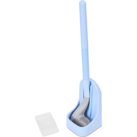 Cepillo de baño extraíble, con forma de palo de golf, mango largo, para todo el baño, azul – accesorio de limpieza higiénica, estante, ventilación (1/5)