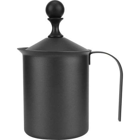 Espumador de leche manual Ausla, espumador de café doble con cafetera de doble malla, accesorios de cocina, espuma de leche fina y compacta, uso versátil, diseño ergonómico, adecuado para (1/5)