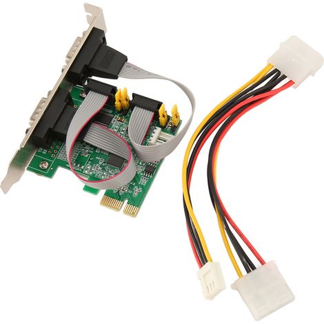 Carte d'extension série PCIe RS232 à 2 ports, contrôleur hôte série PCI Express RS232 pour Windows et Linux (1/5)