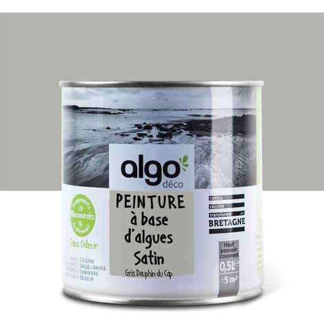 Peinture écologique Algo - Satin - Gris Dauphin du Cap - 0.5L (1/5)