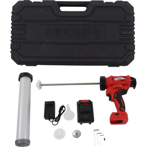 Pistolet à calfeutrer électrique sans fil, kit automatique avec batterie, prise US 110-240V, outil de jointoiement puissant, 2 vitesses, pour tubes de silicone et mastic, usage professionnel et domest (1/5)