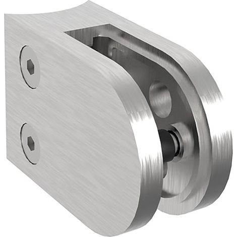ECONOMY Glasklemmbeschlag Mod.25 f.Rundrohr 42,4mm,rund,Edelstahl geschliffenV4A (1/2)