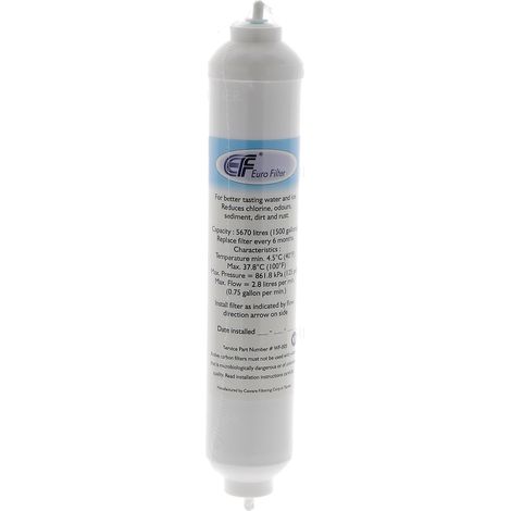 Filtre à eau universel frigo américain WF005 – Compatible Samsung, LG, Daewoo – Filtration chlore et sédiments – Tuyau 1/4' (6.35 mm) – Eurofilter (1/5)