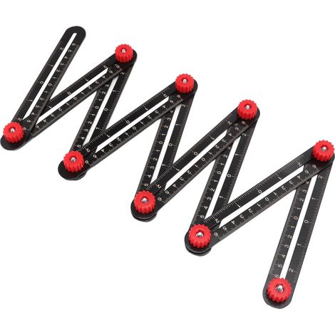 Règle de mesure multi-angle en alliage d'aluminium, localisateur d'ouverture universel, outil de mesure pour menuiserie, brique, carrelage, bois, verre, pierre, génie architectural, 9 plis (1/5)