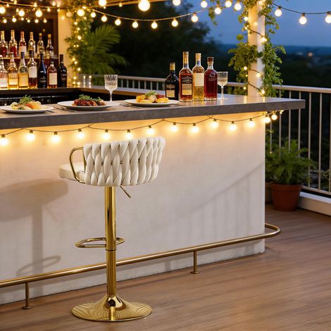 Tabouret de bar moelleux, coussin de table, siège confortable, chaise de cuisine élégante, tabouret pour café (un seul tabouret inclus) (1/5)