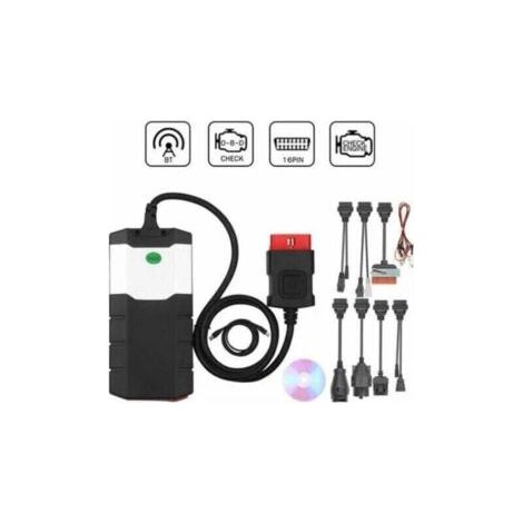 QORVA-Outil de diagnostic de pannes Ds150E BT CDP TCS pour voitures et camions avec 8 câbles, lecteur de codes OBD2 compatible avec les systèmes de moteur de voiture, outils de diagnostic automatique, (1/4)