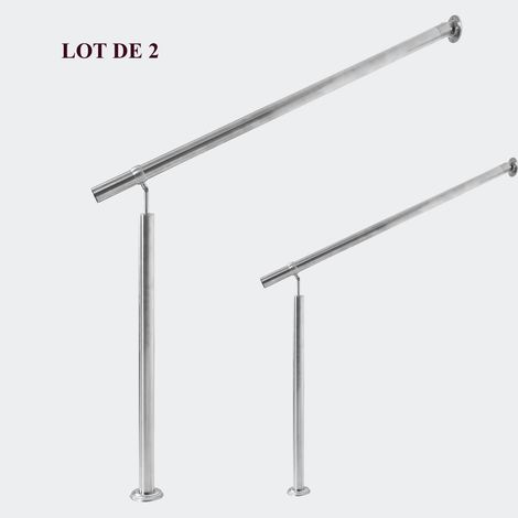 Lot De 2 Rambardes 100 cm En Acier Inoxydable Fixation Murale - Rampe (1/5)
