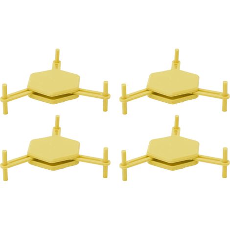 Lot de 4 sous-verres hexagonaux élégants, réglables et multifonctionnels pour boissons et petits objets, jaunes. (1/5)