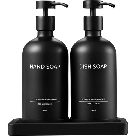 500ml Distributeur Liquide Vaisselle, Distributeur de Savon, Noir (1/5)