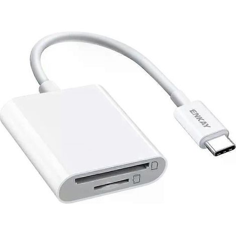 Adaptateur lecteur de cartes SD/TF USB-C - ENKAY ENK-AT117, transfert de données rapide (1/5)