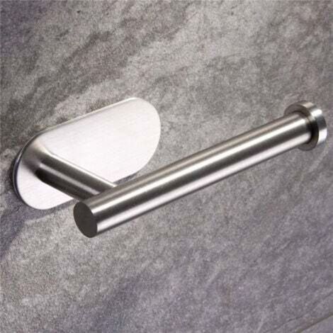 Silver Toilet Paper Holder, Premium No-Drill Holder, Stainless Steel Wall-Mounted Toilet Roll Holder for Kitchen and Bathroom
