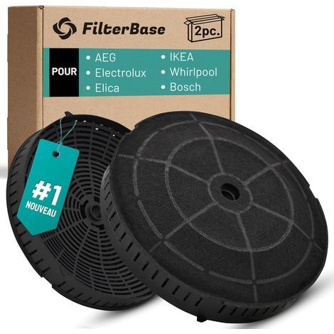 2 Filtre à charbon actif, 173x173x43mm, pour hotte AEG, Elica, Ikea, Bosch, Siemens (1/5)