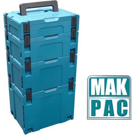 Makita MAKPAC Stack 4 Piece Connector Stackable Tool Case Type 1 2 3 and 4