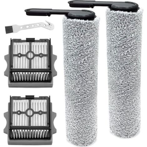 Brosse à rouleau + filtre pour Tineco Floor One Stretch S6 aspirateur sec et humide pièces de rechange, ensemble d\'accessoires 2