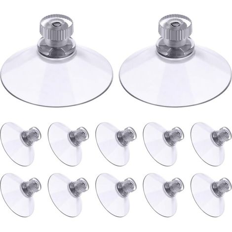 Lot de 30 Ventouses avec Filetage et écrous moletés 41 mm, Transparentes, pour Voiture, Camping, vitre, Pare-Soleil