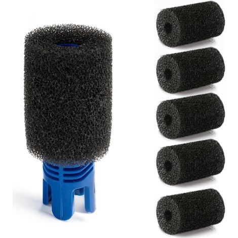 Set of 6 foam brushes for pool robots, black filter sponges compatible with aquariums and models 180, 280, 360, 380, 480, 3900 Sport.