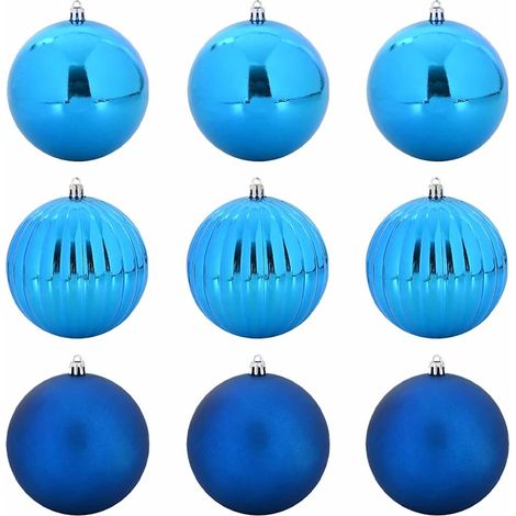 Ensemble de Boules de Noël 9 pcs Bleu Plastique CFW325922 (1/5)