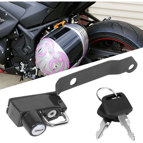 Diebstahlsicheres Helmschloss aus Aluminiumlegierung, passend für Yamaha MT25 MT03 YZF R25 R3 2014-2019 Motorradmodifikation (Schwarz) (1/5)