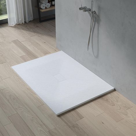 AQUABATOS SMC Duschwannen für badezimmer antirutsch, schieferoptik duschtasse rechteckig, modern-design brausewanne weiße extra-flach 140x100cm (1/5)