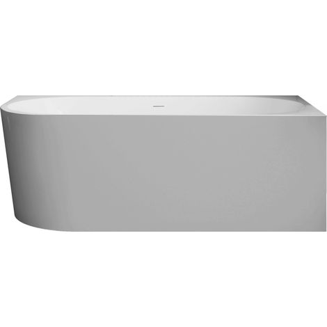 Balneo Baignoire d'angle AVOLA droite 150x75 cm - Acrylique blanc et gris - No Rim (1/5)