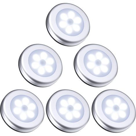Nachtlicht mit Bewegungsmelder, 6 LED Bewegungsmelder Licht Schranklicht, Indoor NachtLicht Schrankbeleuchtung, Auto EIN/AUS Licht Sensor Licht Für Flur, Treppen, Bad, Schlafzimmer, Küche (1/5)