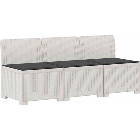 Maison Exclusive - 3-Sitzer Garten Sofa mit Kissen Rattan-Look PP (1/5)