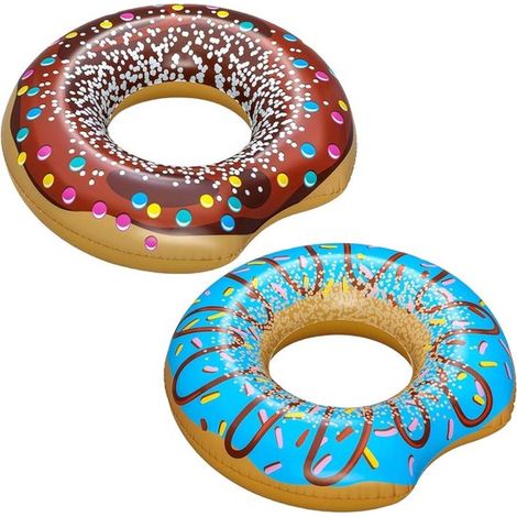 Flotador inflable con forma de donut para niños y adultos, 107 cm de diámetro, perfecto para divertirse en la piscina y disfrutar del verano. (1/5)