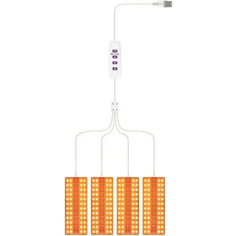 Komplette LED-Pflanzenlampe mit automatischer Ein-/Ausschaltfunktion, Sonnenlicht, Quantum-Pflanzenlampe, 4 Pins