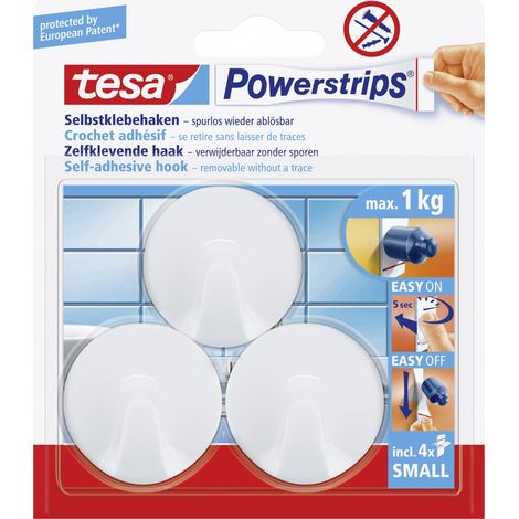 Tesa®, Haken schmal rund, weiß, 3 Stück, 58094 (1/4)