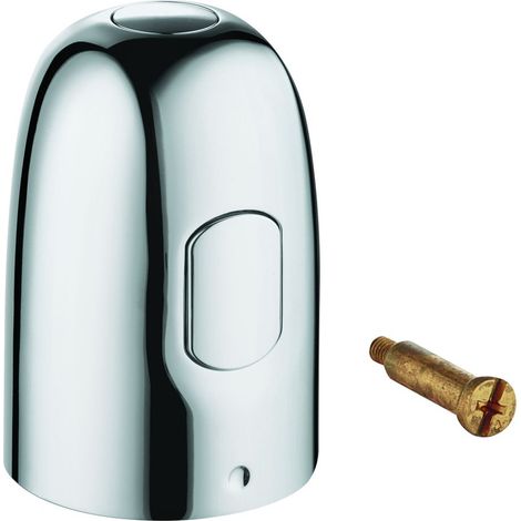 Grohe Absperrgriff mit MetalGrip, EcoButton, für Grohtherm 1000, Mattschwarz, 479762430 (1/2)