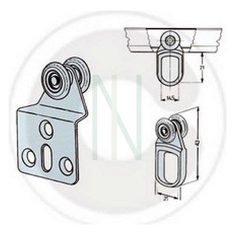 Chariot en nylon OMGE de 50 piA ces avec 2 roues pour portes coulissantes diamA tre 15 mm