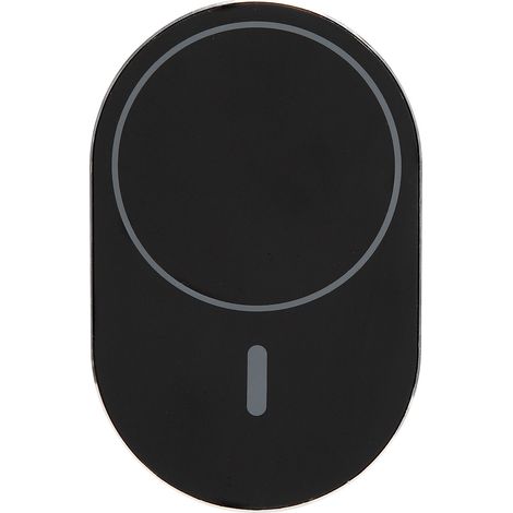 Chargeur sans fil magnétique rond 15 W pour voiture, support de téléphone portable, charge rapide, noir (1/5)