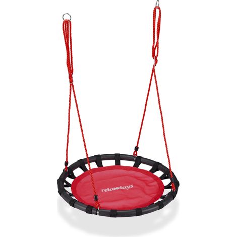 Relaxdays – Balançoire nid d'oiseau ronde réglable pour enfants et adultes – Ø 80 cm – Charge max 100 kg – Corde robuste – Pour intérieur et extérieur