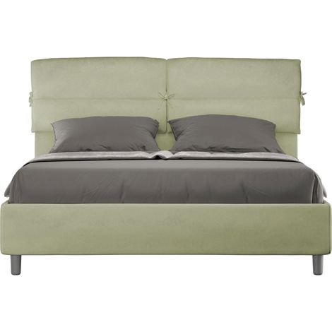 Letto contenitore da 160x190 in microfibra te' verde Nandy (1/5)